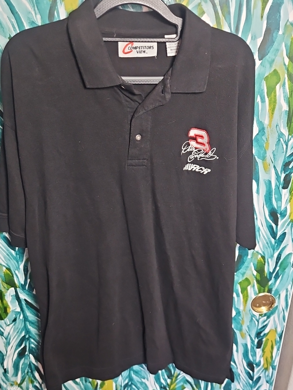 Vintage Competitors View Dale Earnhardt RCR Racing Black Polo - Size L